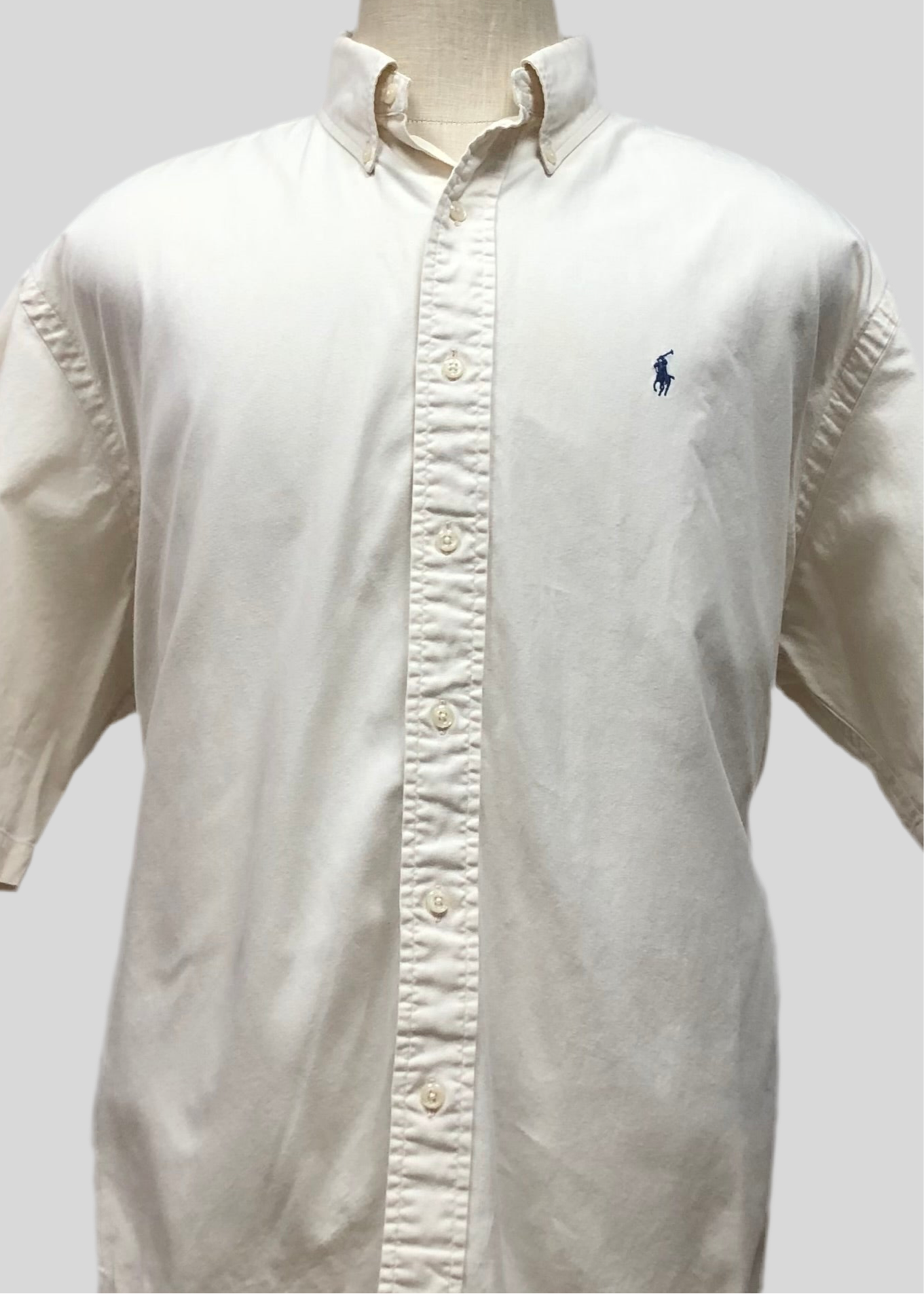 Camisa de botones Polo Ralph Lauren 🏇🏼 Oxford en color crema Talla XL Entalle Regular