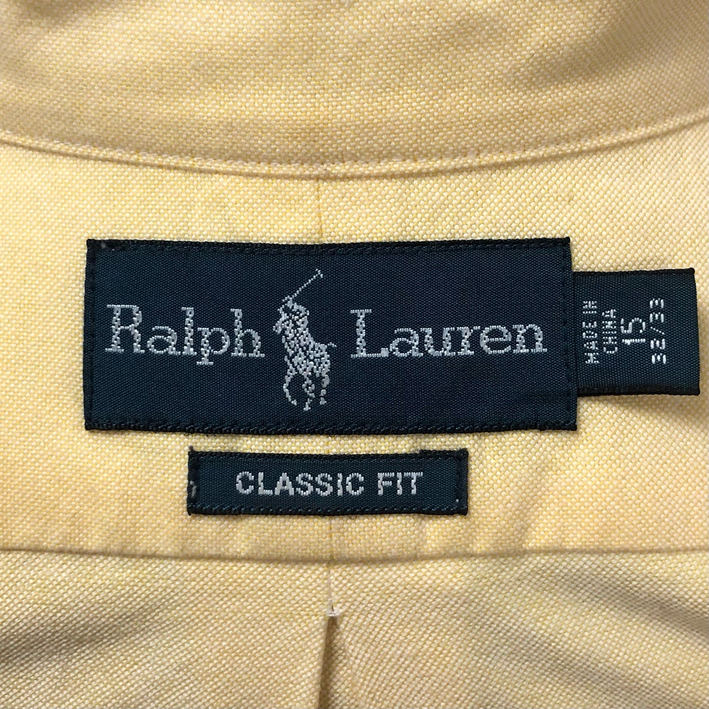 Camisa de botones Polo Ralph Lauren 🏇🏼 Oxford en color amarillo claro Talla M Entalle Clásico