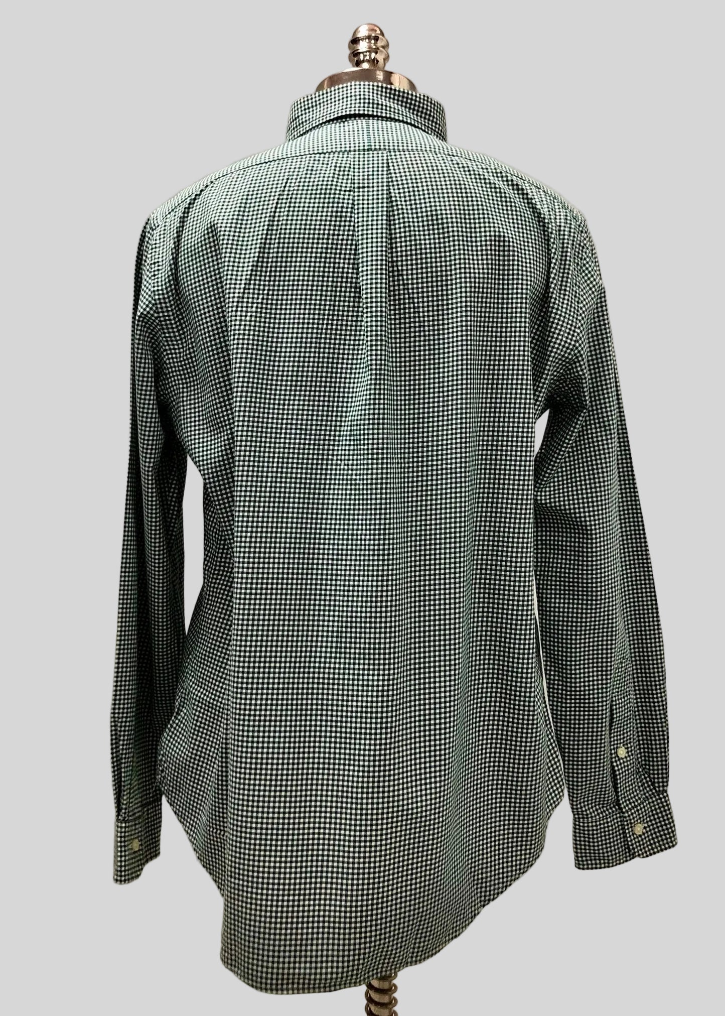 Camisa de botones Polo Ralph Lauren 🏇🏼 de cuadros gingham verde oscuro y blanco Talla L Entalle Regular