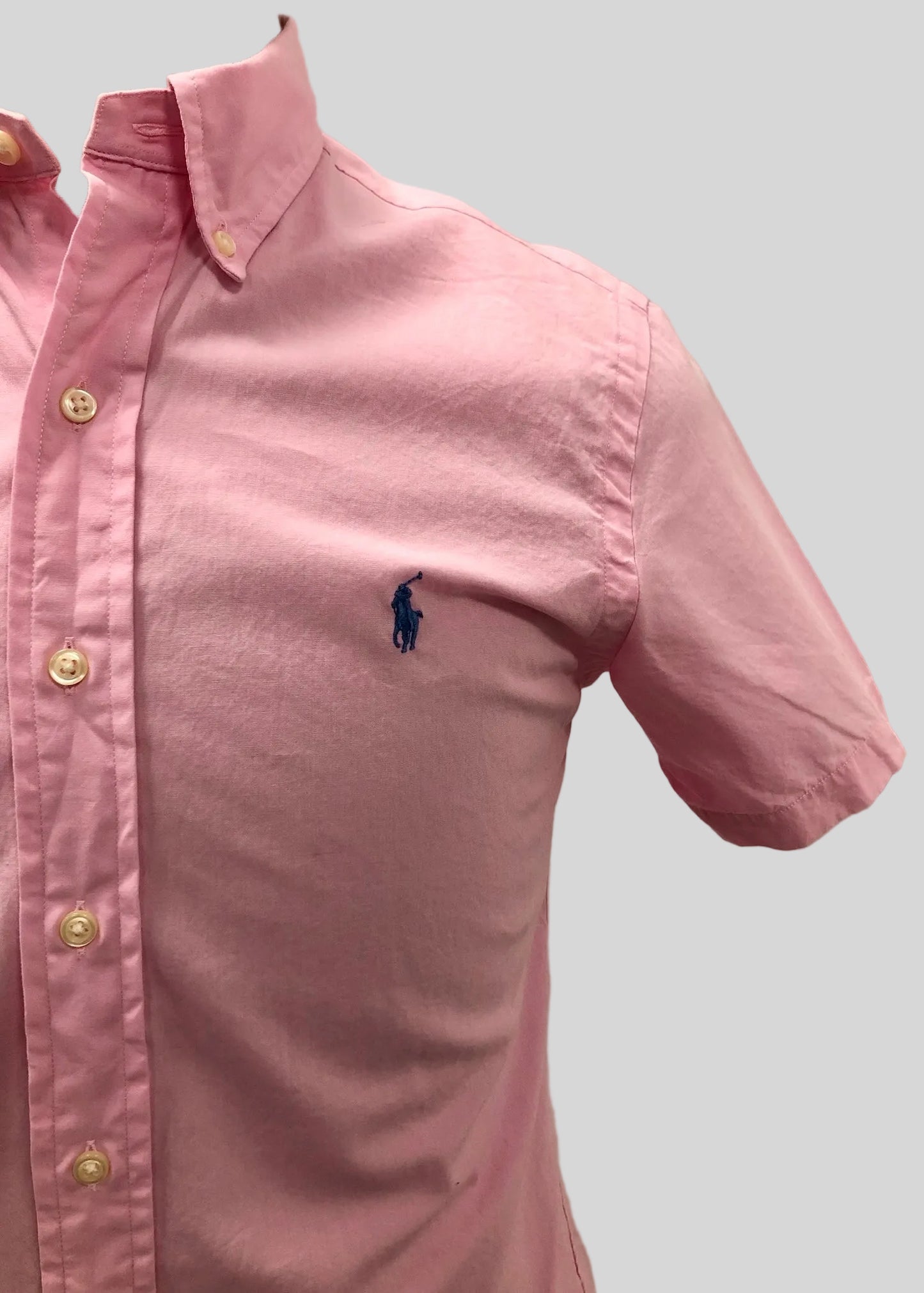 Camisa de botones Polo Ralph Lauren 🏇🏼 Oxford en color rosado claro Talla S Entalle Custom Fit