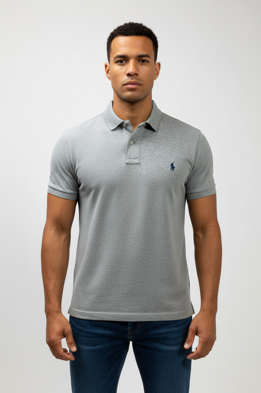 Camiseta Polo Ralph Lauren 🏇🏼Tela Pima color gris Talla L Entalle Regular