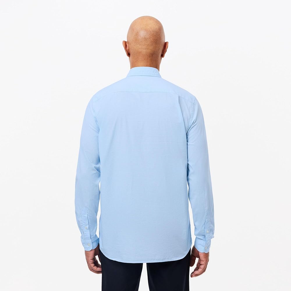 Camisa de botones Lacoste 🐊 Oxford color celeste Talla L Entalle Regular