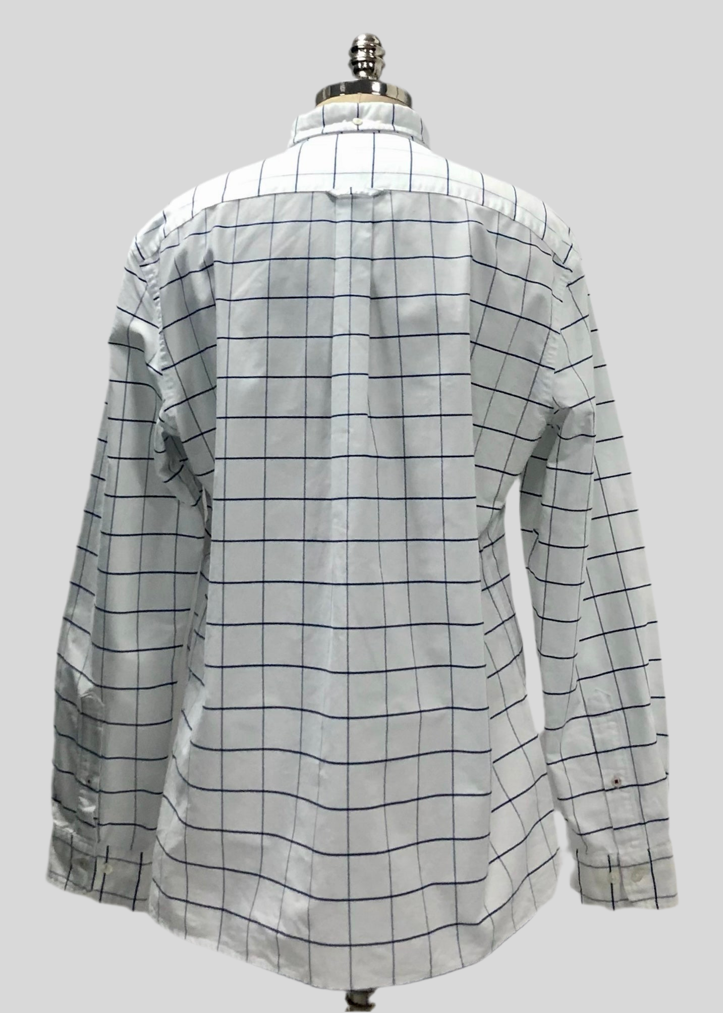 Camisa Brooks Brothers 🐑 color blanco con cuadros en azul navy Talla XL Entalle Regular