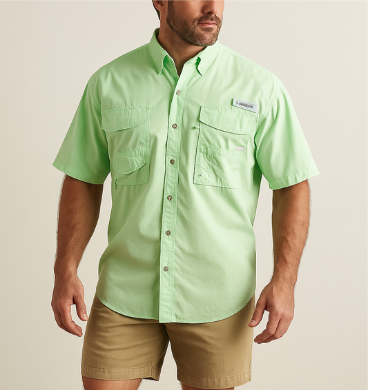 Camisa Columbia 🔹color vede claro con Omni Shade Manga corta Talla L