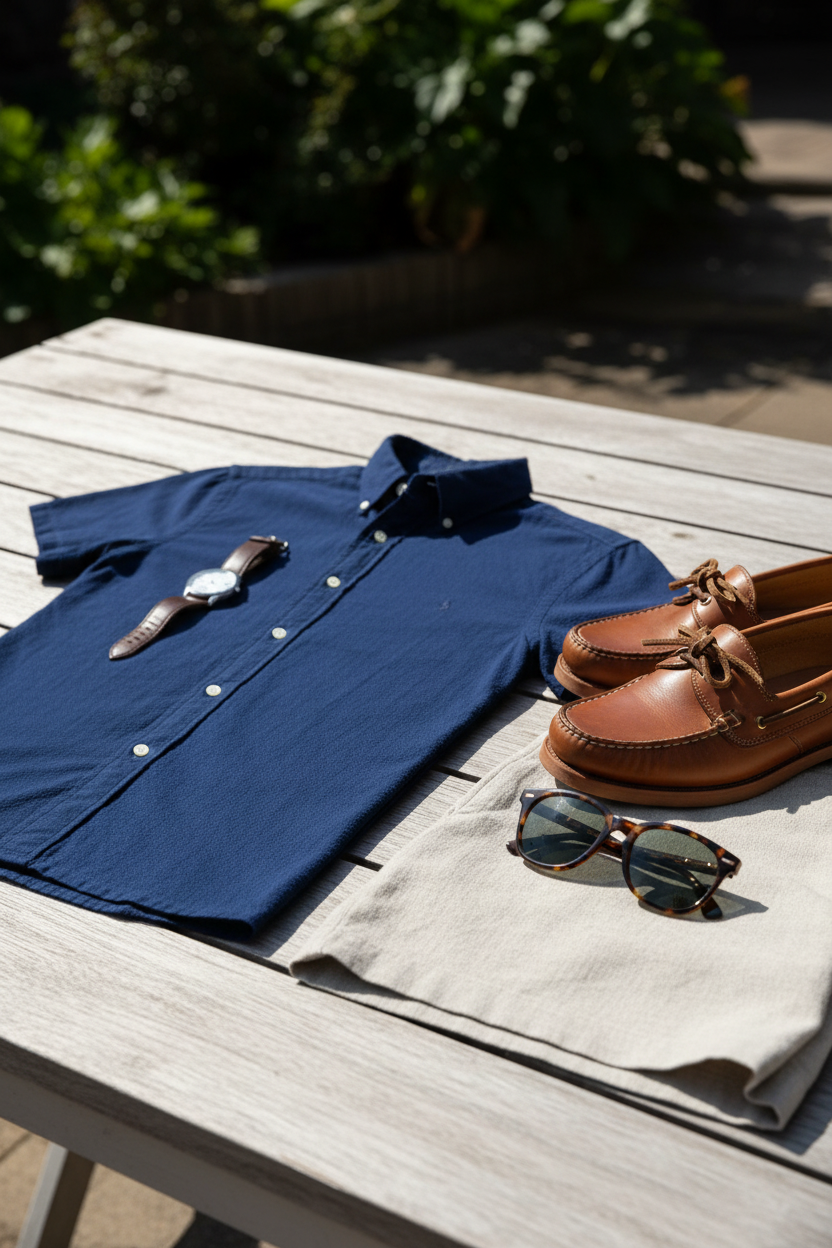 Camisa Polo Ralph Lauren 🏇🏼 Seersucker Color azul navy Talla M Entalle Slim Fit