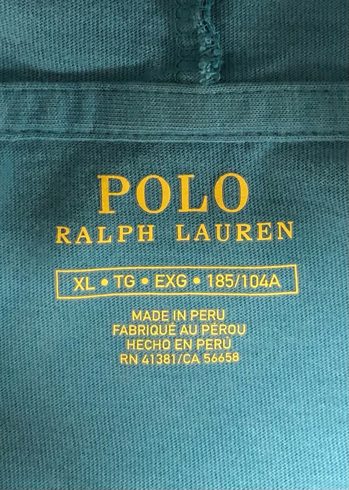 Sueter Jersey con capucha Polo Ralph Lauren 🏇🏼 color verde azulado Talla XL
