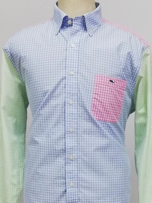 Camisa de botones Vineyard Vines 🐳 con patrón de cuadros multicolor Talla XL Entalle Slim Fit