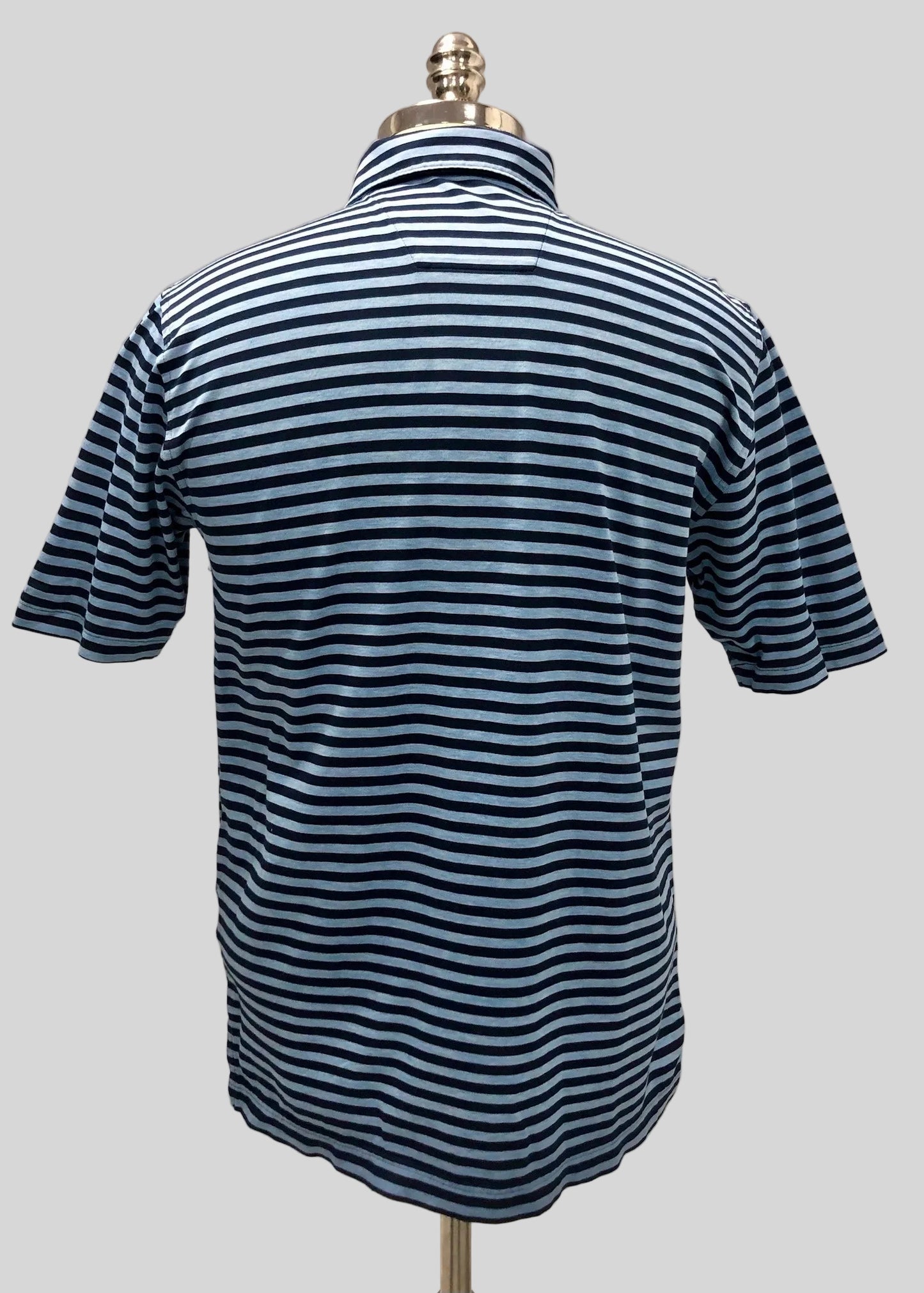 Camiseta Polo Brooks Brothers 🐑 con patrón de rayas celeste y azul navy Talla S Entalle Regular