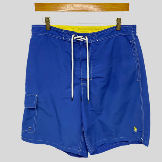 Short de baño Polo Ralph Lauren 🏇🏼 color azul y logo bordado en color amarillo talla L