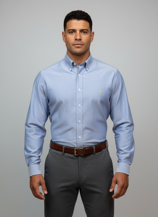 Camisa Brooks Brothers 🐑 color celeste claro tornasol Talla XL Entalle Regular