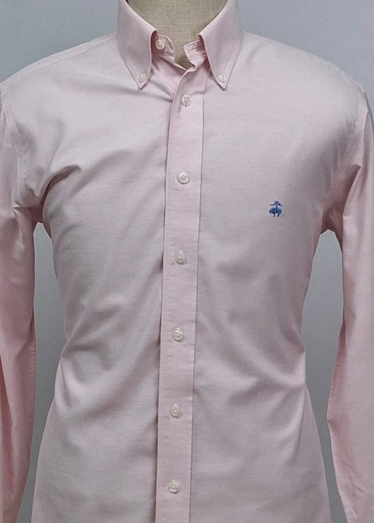 Camisa Brooks Brothers 🐑 color rosado claro tornasol Talla M Entalle Regular