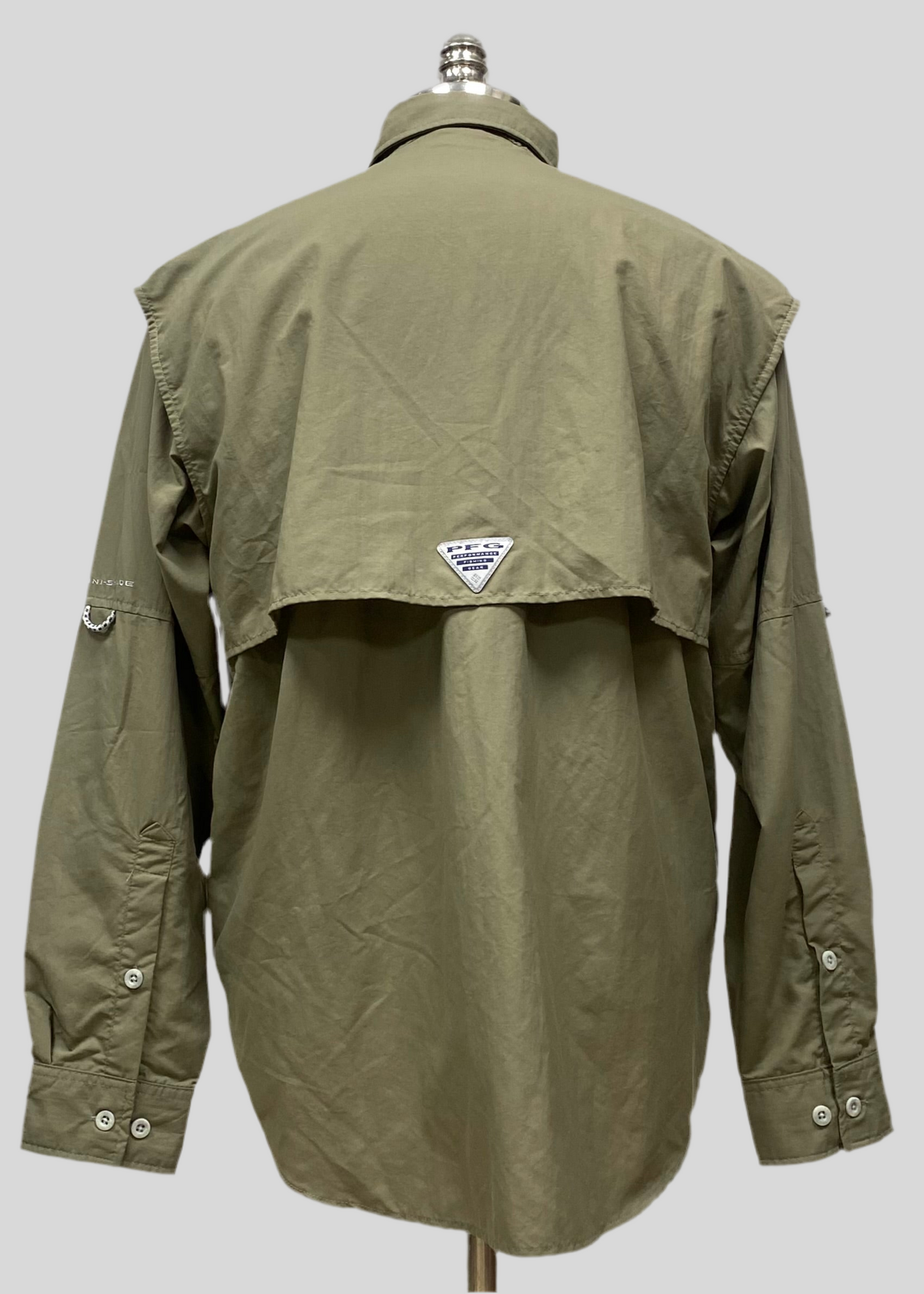 Camisa Columbia 🔹color verde oliva con Omni Shade Manga larga Talla S