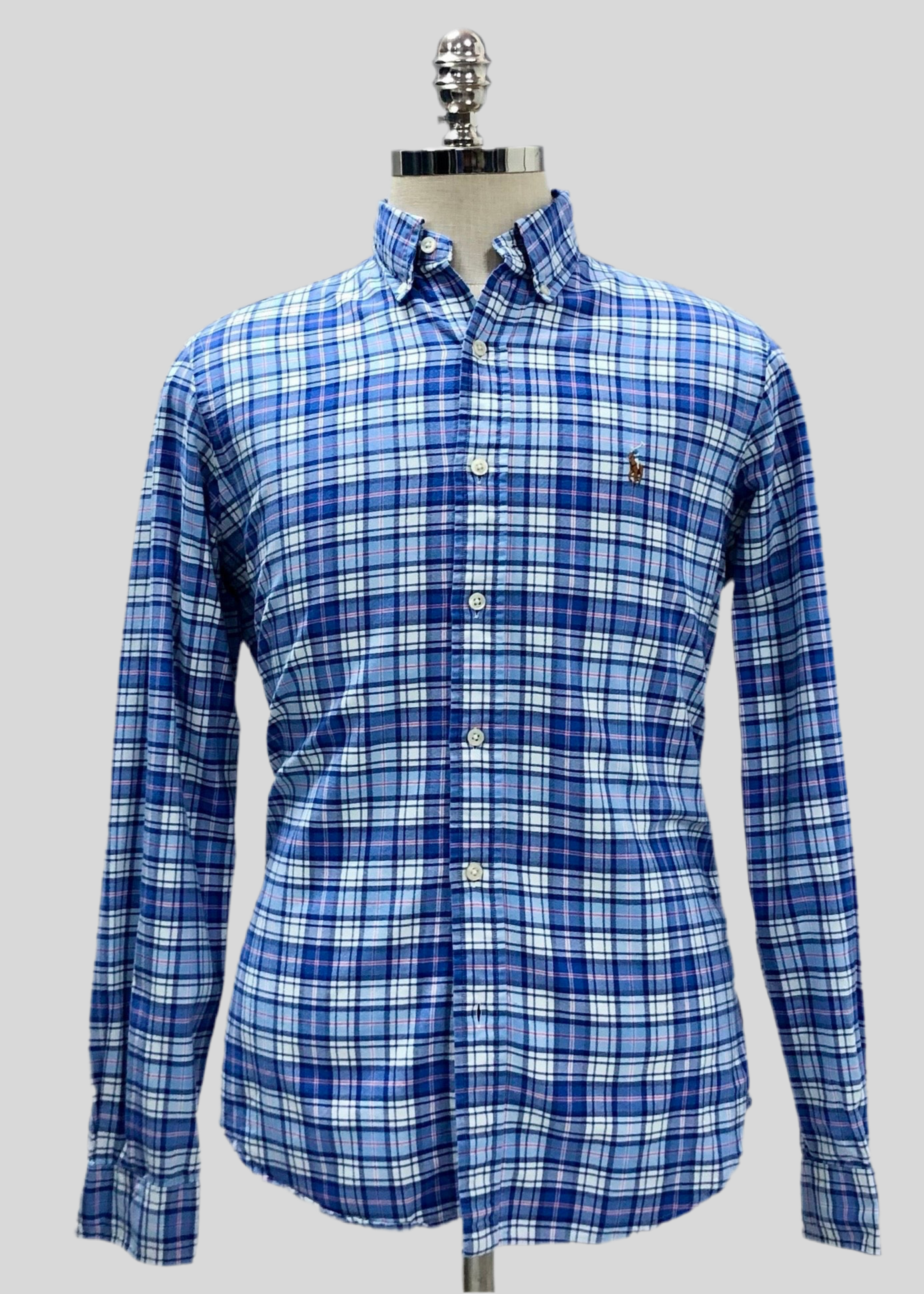 Camisa de botones Polo Ralph Lauren 🏇🏼 de cuadros azul, celeste y blanco Talla M Entalle Regular