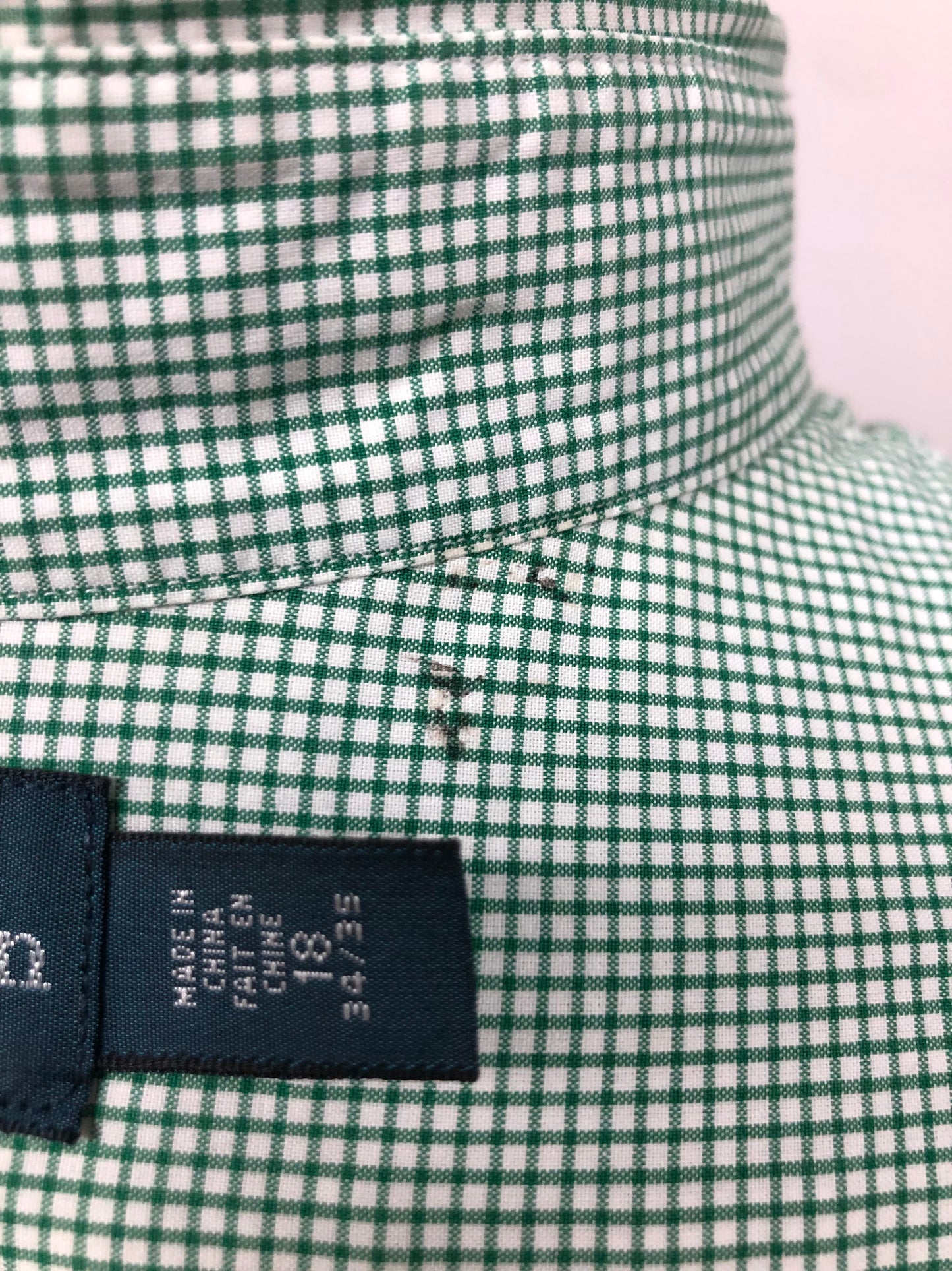 Camisa Polo Ralph Lauren 🏇🏼 con patron de cuadros finos verde y blanco Talla XXL Entalle Custom Fit (ver descripción)