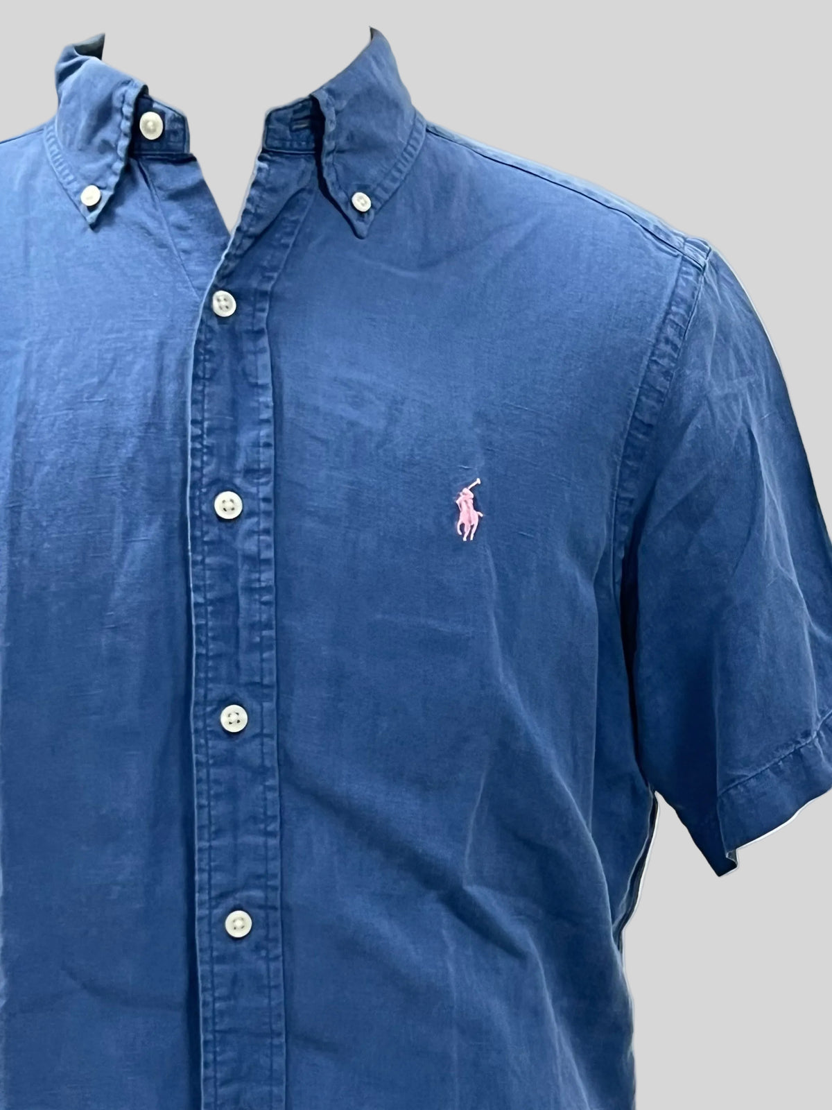 Camisa de botones Polo Ralph Lauren 🏇🏼 De Lino en color azul Talla M Entalle Clásico