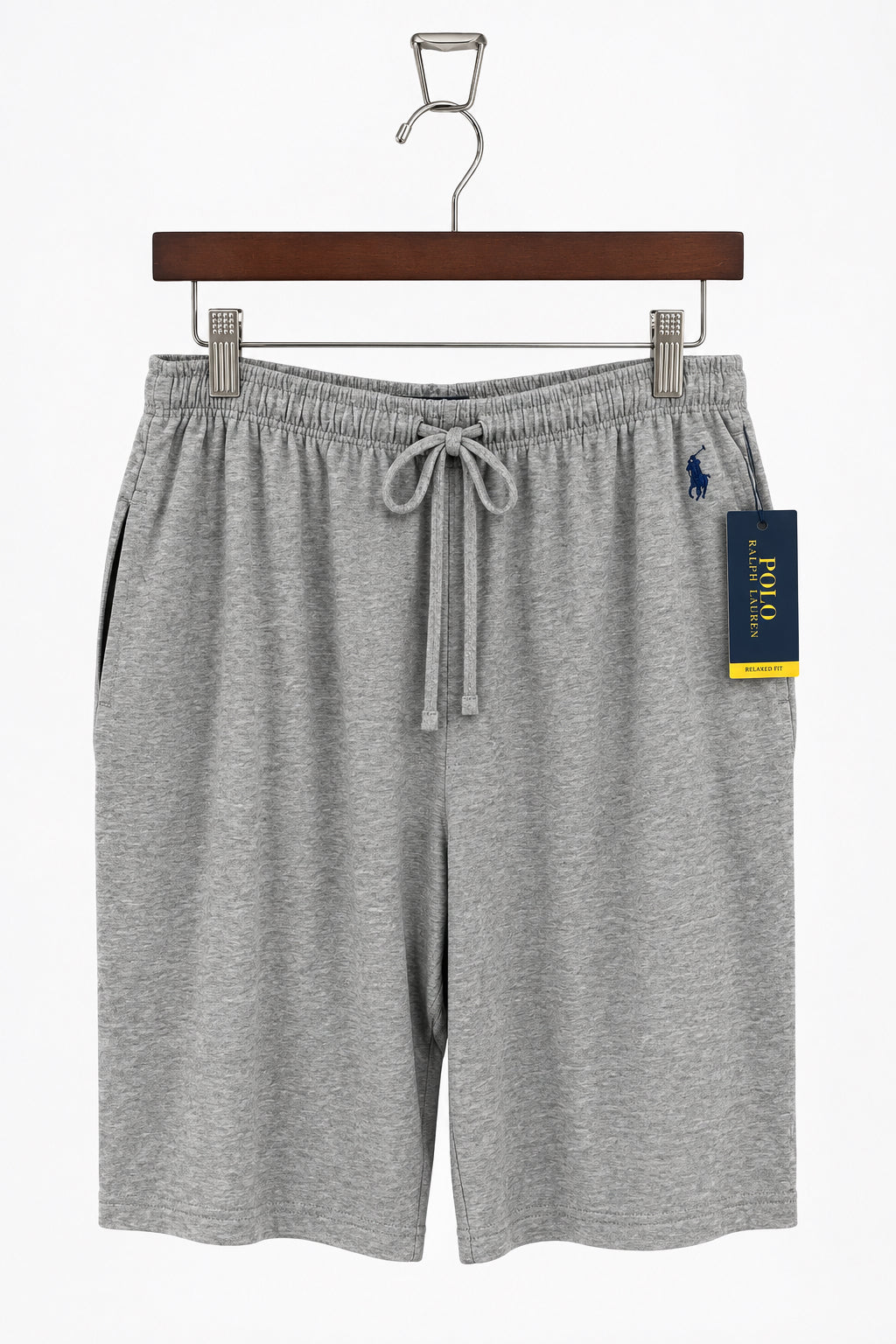 Short Lounge Polo Ralph Lauren 🏇🏼 color Gris y logo en azul Talla M
