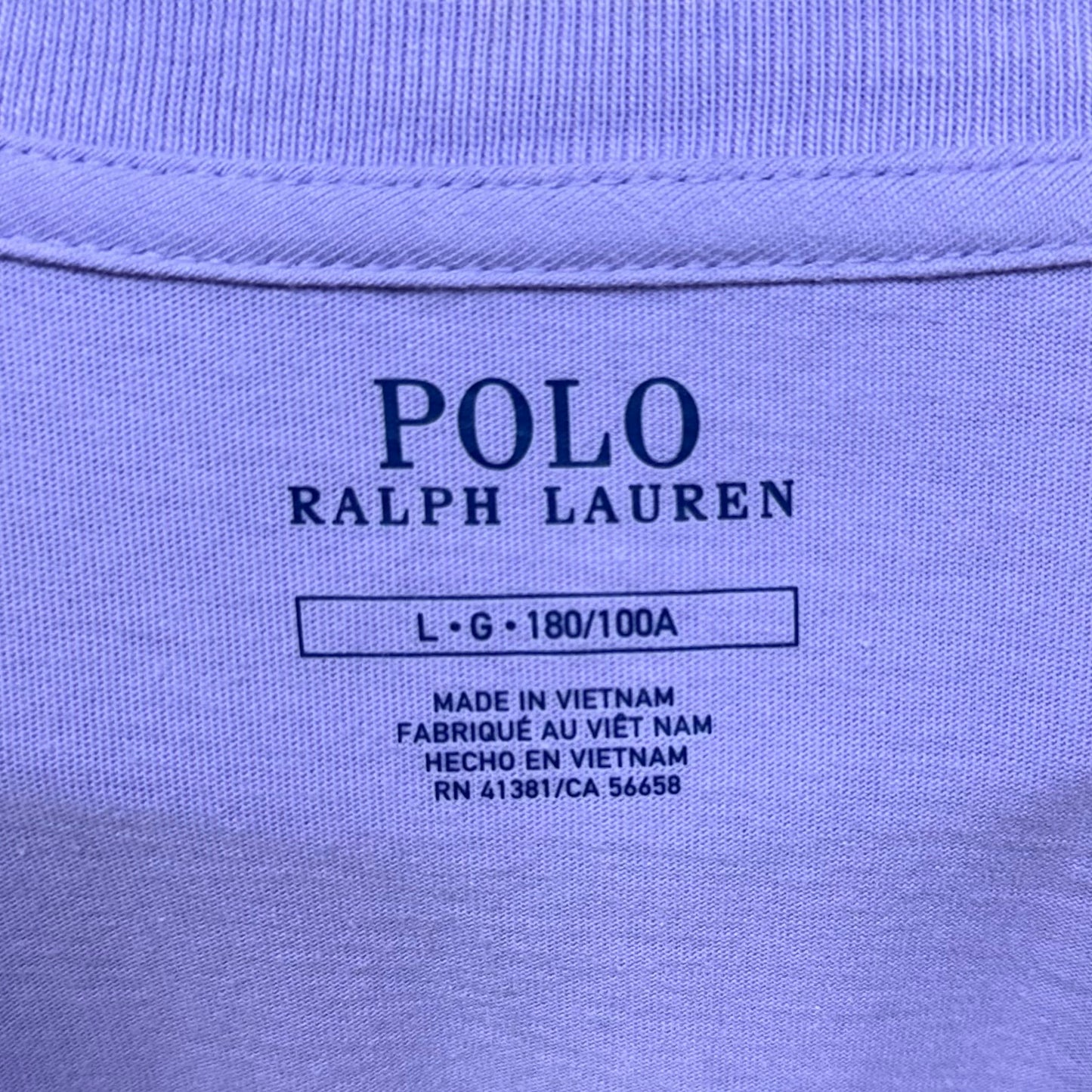 Camiseta cuello Redondo Polo Ralph Lauren 🏇🏼 color lila manga corta Talla Large Entalle Regular