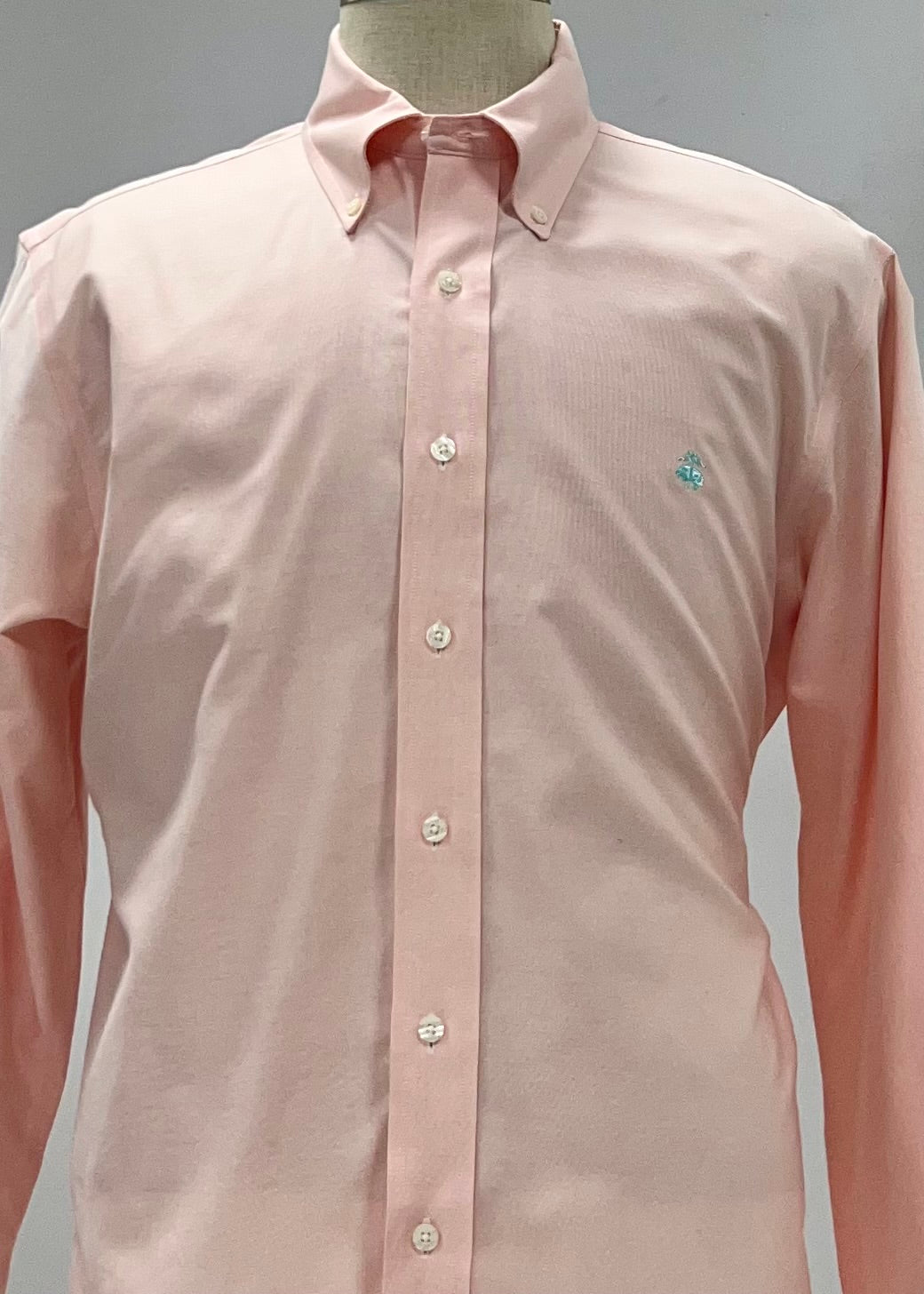 Camisa de botones Brooks Brothers 🐑 color salmón claro tornasol Talla L Entalle Slim Fit
