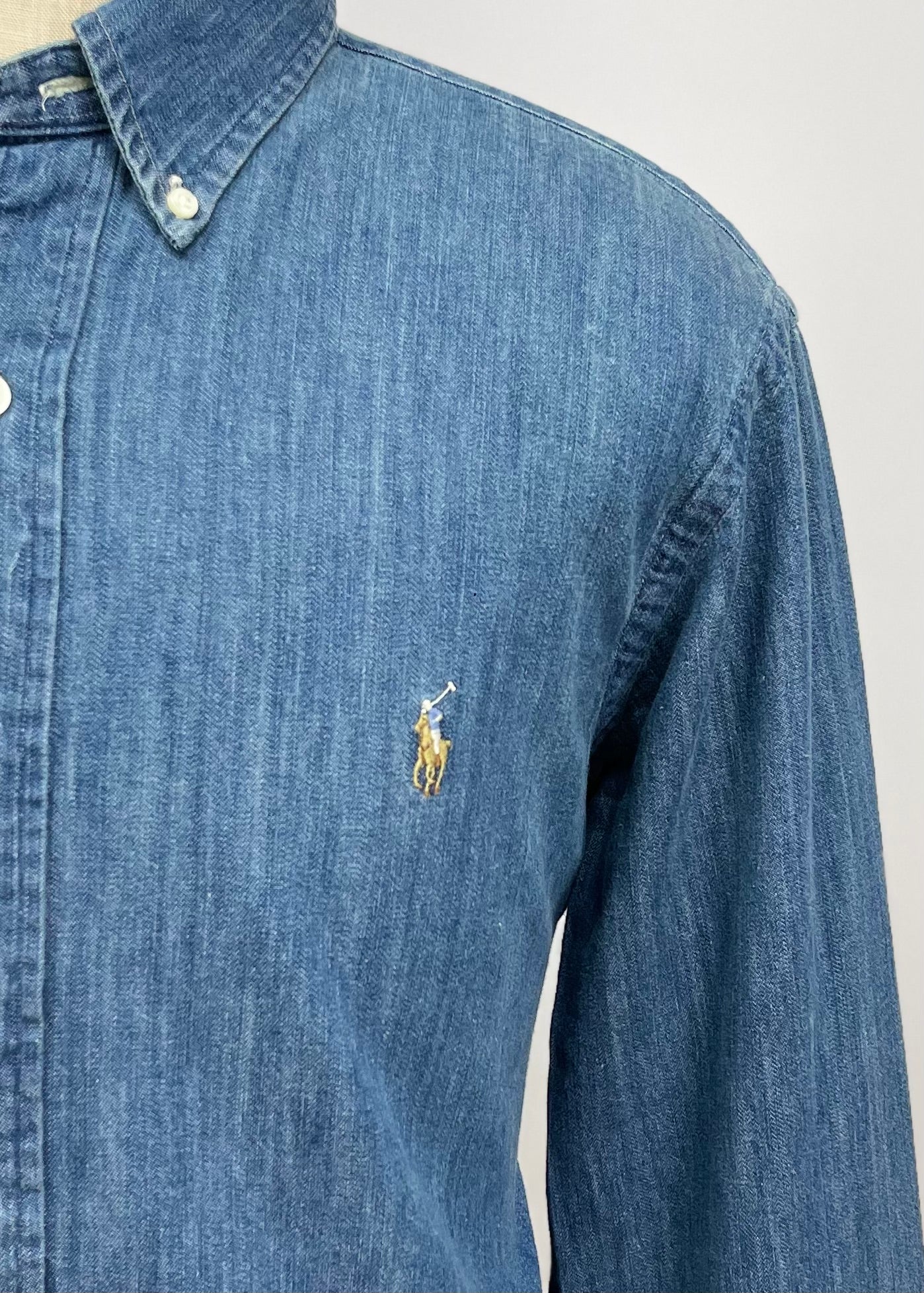 Camisa de jeans Polo Ralph Lauren 🏇🏼 color azul oscuro Talla XL Entalle Clásico