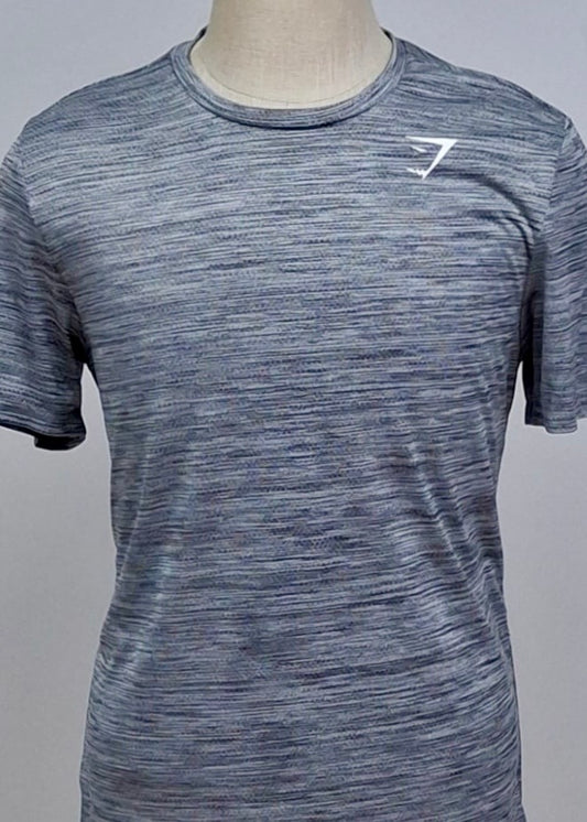 Camiseta de entrenamiento cuello redondo Gymshark 🏋🏽 color gris y negro manga corta Talla L