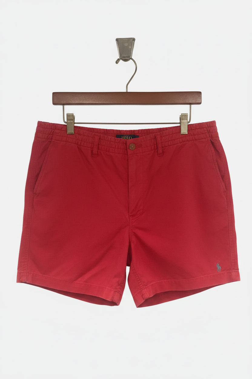 Short Casual Polo Ralph Lauren🏇 color rojo magenta Talla XL Entalle Clásico