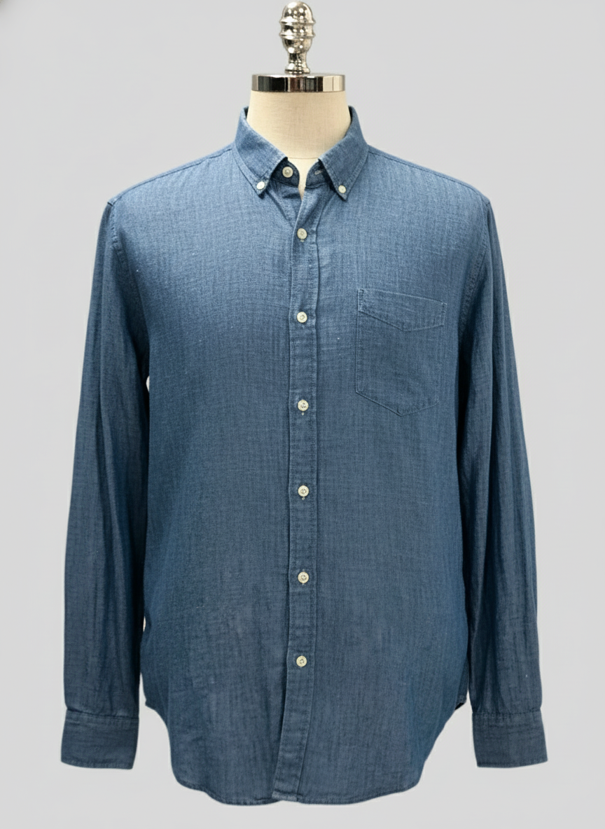 Camisa de botones American Eagle 🦅 de jeans color azul oscuro Talla XL Entalle Clásico
