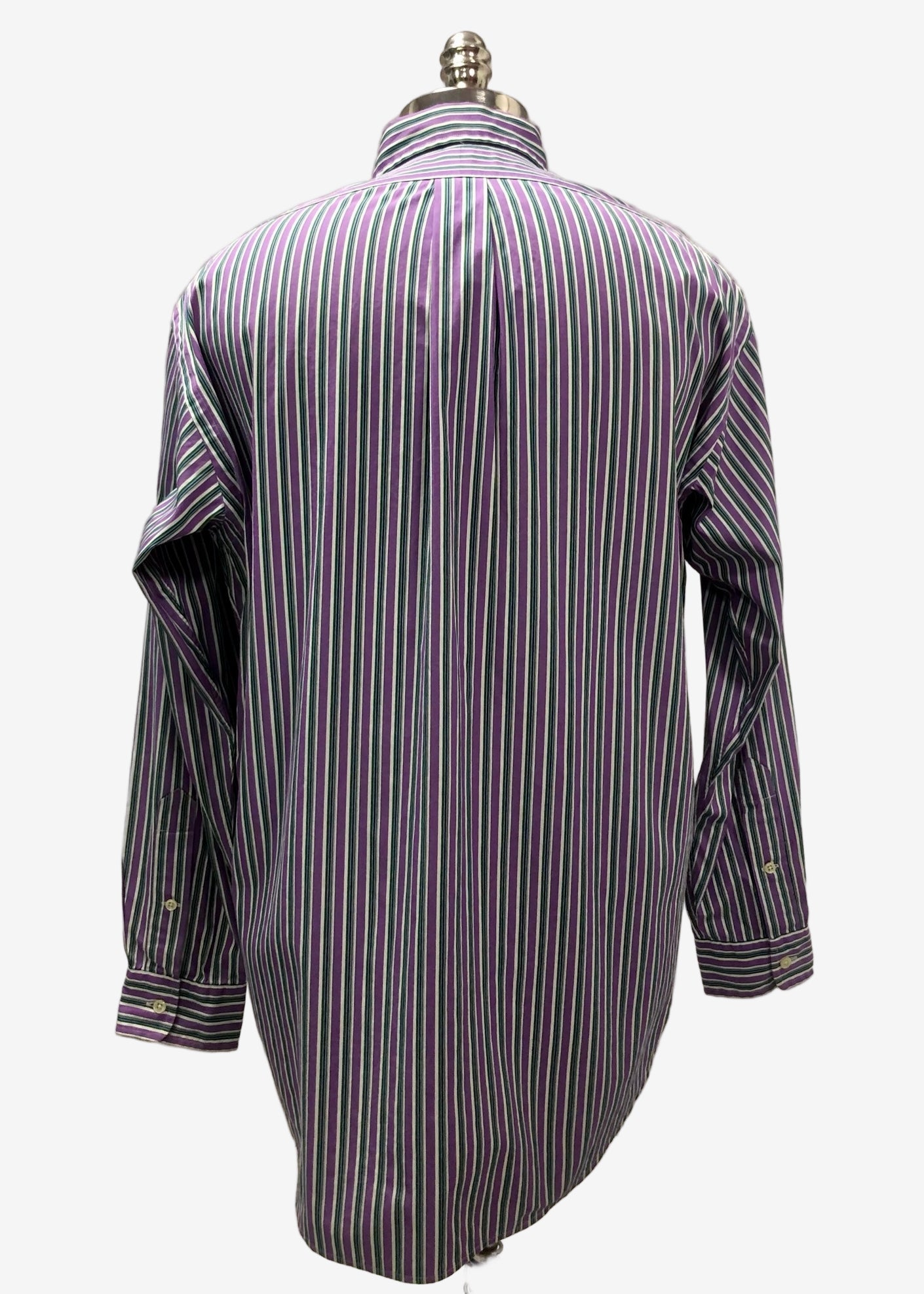 Camisa de botones Polo Ralph Lauren 🏇🏼 de rayas en color morado, verde y blanco Talla L Entalle Regular