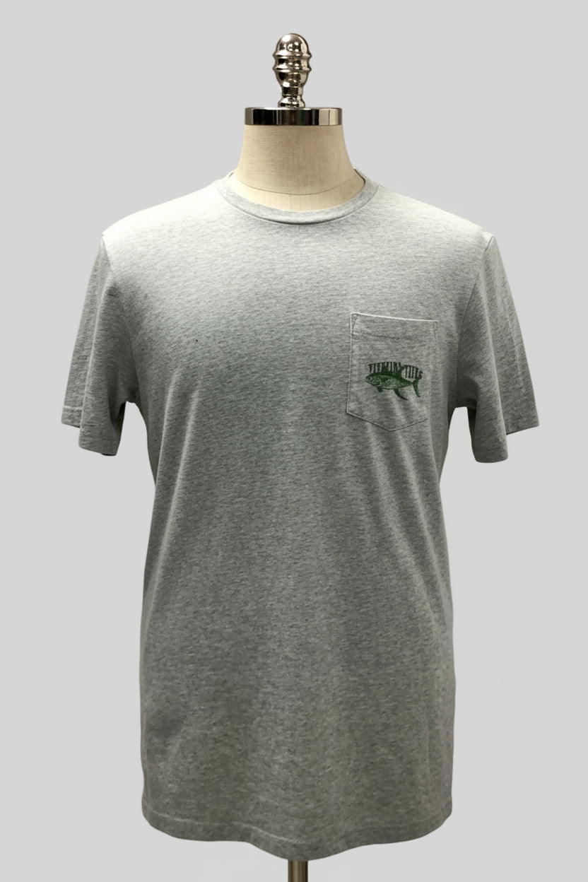 Camiseta cuello redondo Vineyard Vines 🐳 color gris claro con Diseño de Pescado Talla L
