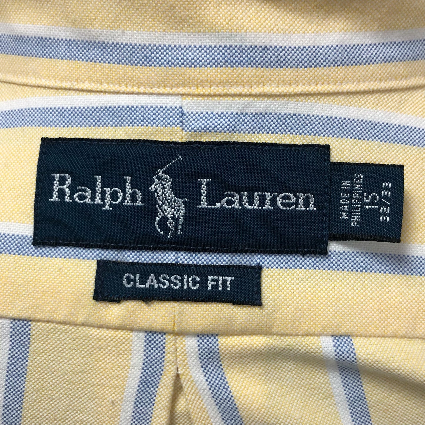 Camisa de botones Polo Ralph Lauren 🏇🏼 color amarillo de rayas en color azul y blanco Talla M Entalle Clásico