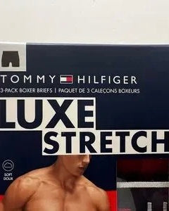 Paquete de 3 Boxer Briefs Tommy Hilfiger 🇺🇸 Luxe Stretch Tela algodón stretch color azul navy Talla M