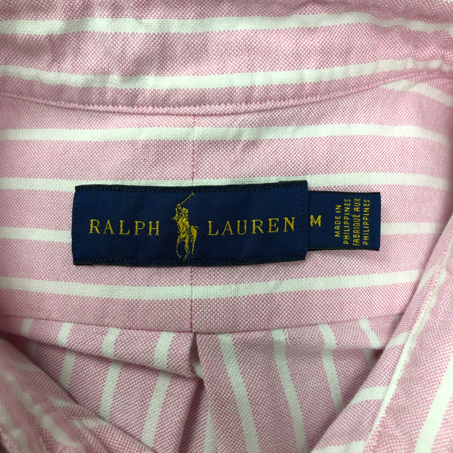 Camisa Polo Ralph Lauren 🏇🏼 Oxford color rosado con rayas en color blanco Talla M Entalle Regular