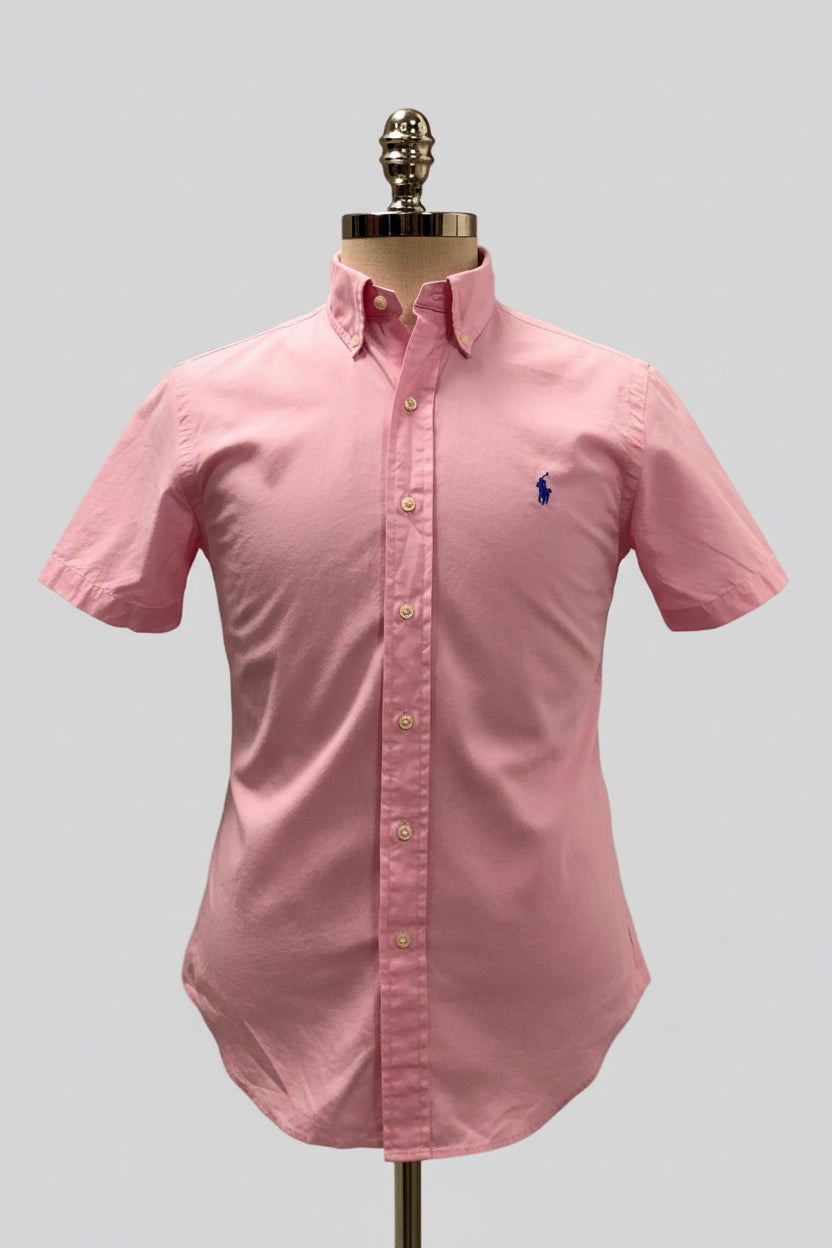 Camisa de botones Polo Ralph Lauren 🏇🏼 Oxford en color rosado claro Talla S Entalle Custom Fit