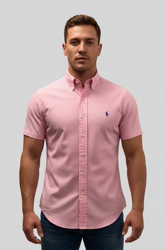Camisa de botones Polo Ralph Lauren 🏇🏼 Oxford en color rosado claro Talla S Entalle Custom Fit