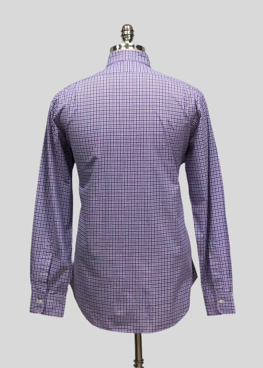 Camisa Polo Ralph Lauren 🏇🏼 color blanco con cuadros morado y azul Talla L Entalle Regular