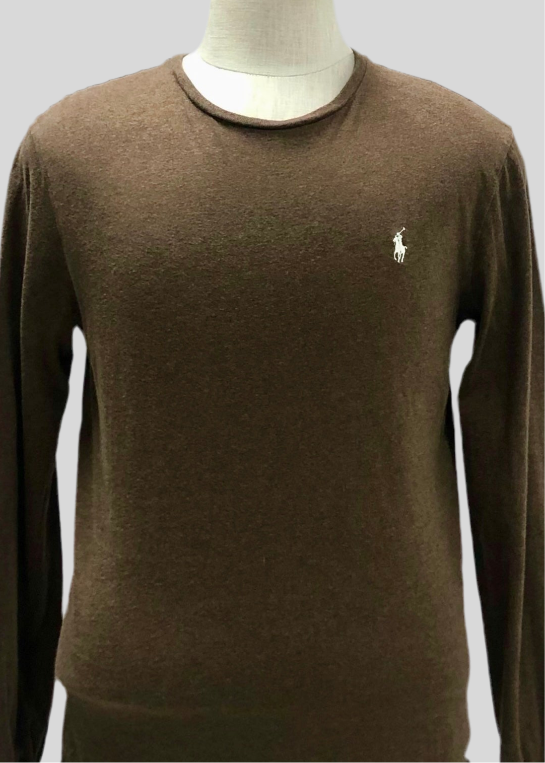 Camiseta cuello redondo Polo Ralph Lauren 🏇🏼 color marrón manga larga Talla M Entalle Regular