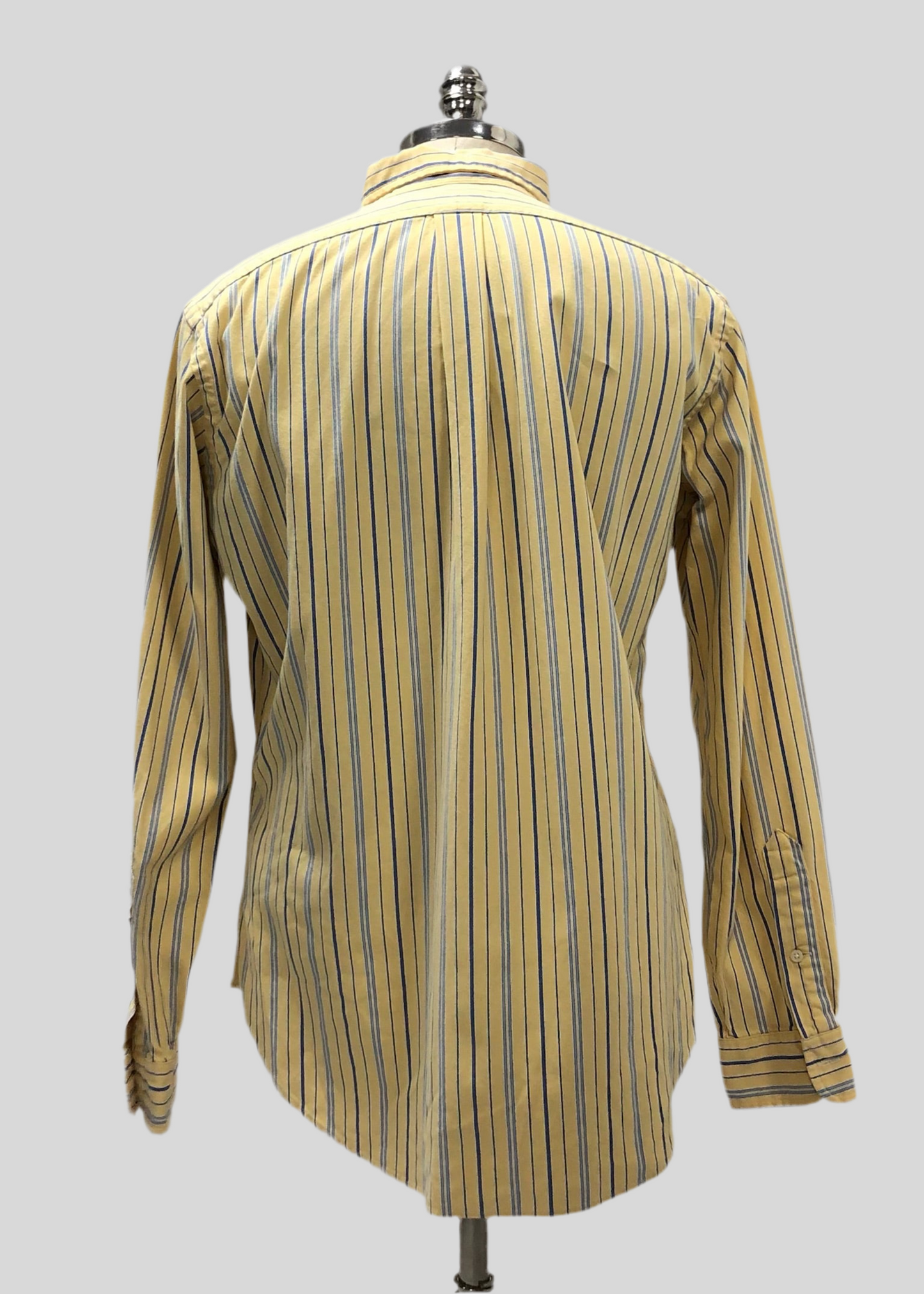 Camisa Polo Ralph Lauren 🏇🏼 color amarillo con rayas en color azul y blanco Talla M Entalle Clásico