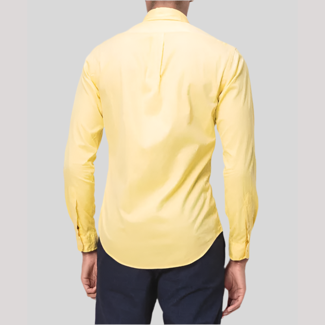 Camisa de botones Polo Ralph Lauren 🏇🏼 en color amarillo claro Talla XXL Entalle Regular
