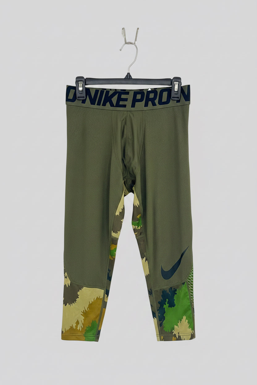 Malla de entrenamiento licra Nike ✔️ Pro HyperCool de 3/4 de largo para hombre De camuflaje en Color verde oliva Talla L