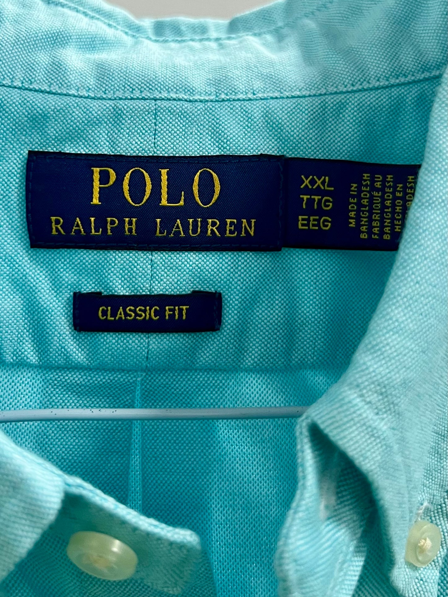 Camisa de botones Polo Ralph Lauren 🏇🏼 Oxford en color turquesa Talla XXL Entalle Regular