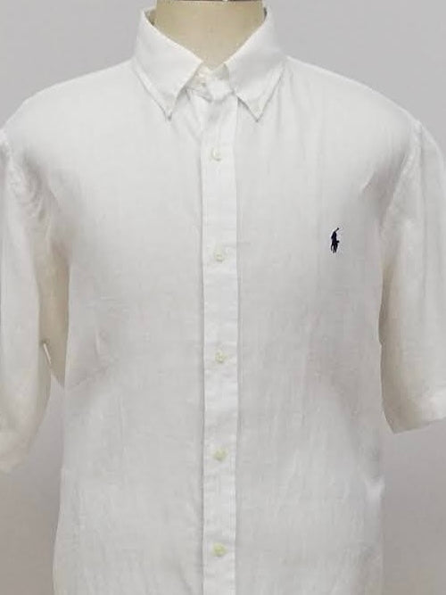 Camisa Polo Ralph Lauren 🏇🏼 de Lino en color blanco Talla XL Entalle Regular (ver descripción)