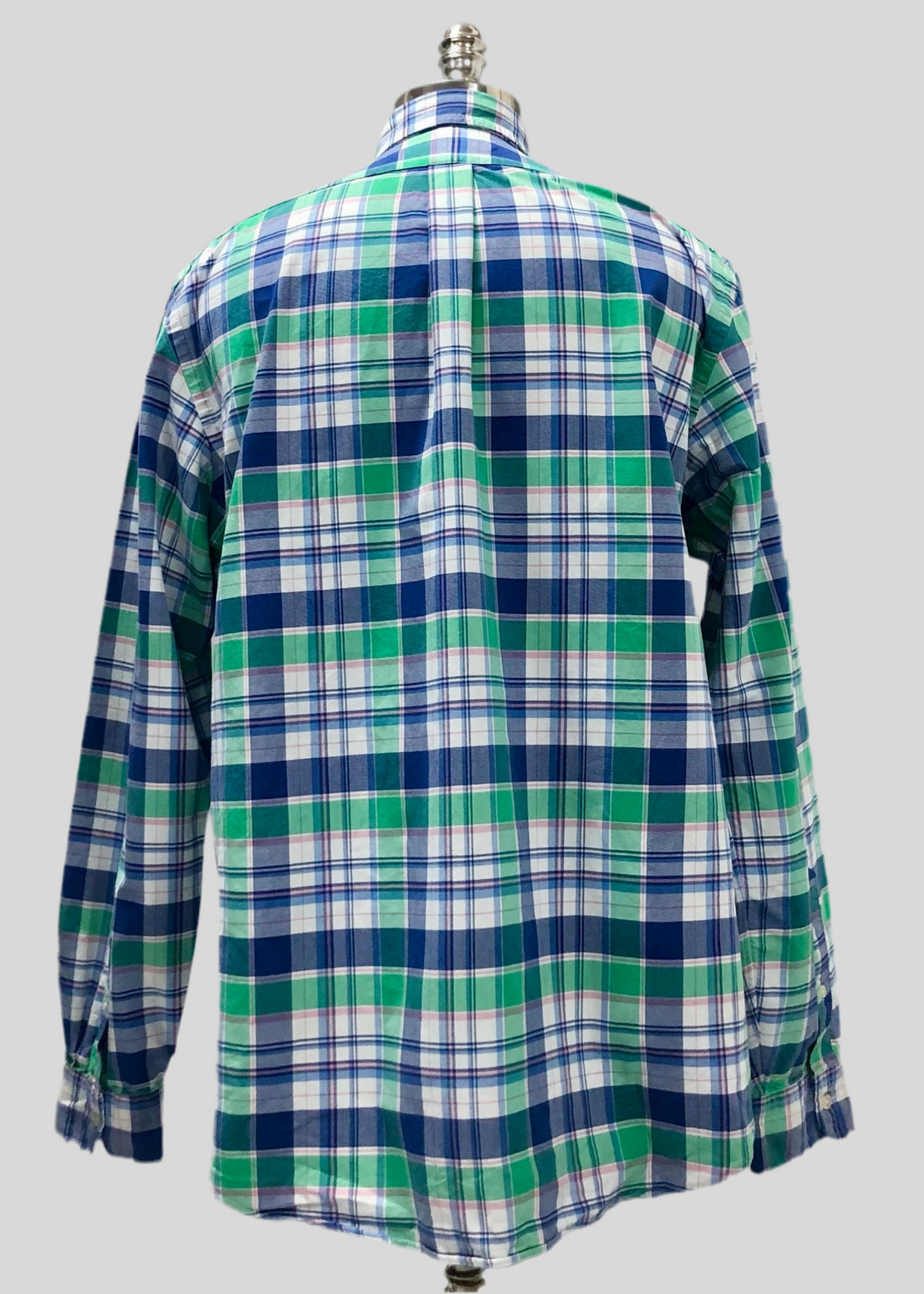 Camisa de botones Polo Ralph Lauren 🏇🏼 Oxford de cuadros tartán en color verde, rosado, azul y blanco Talla XL Entalle Regular