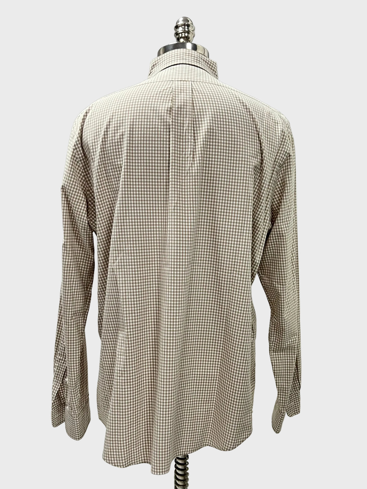 Camisa Polo Ralph Lauren 🏇🏼 de cuadros gingham kaki y blanco Talla XL Entalle Clásico