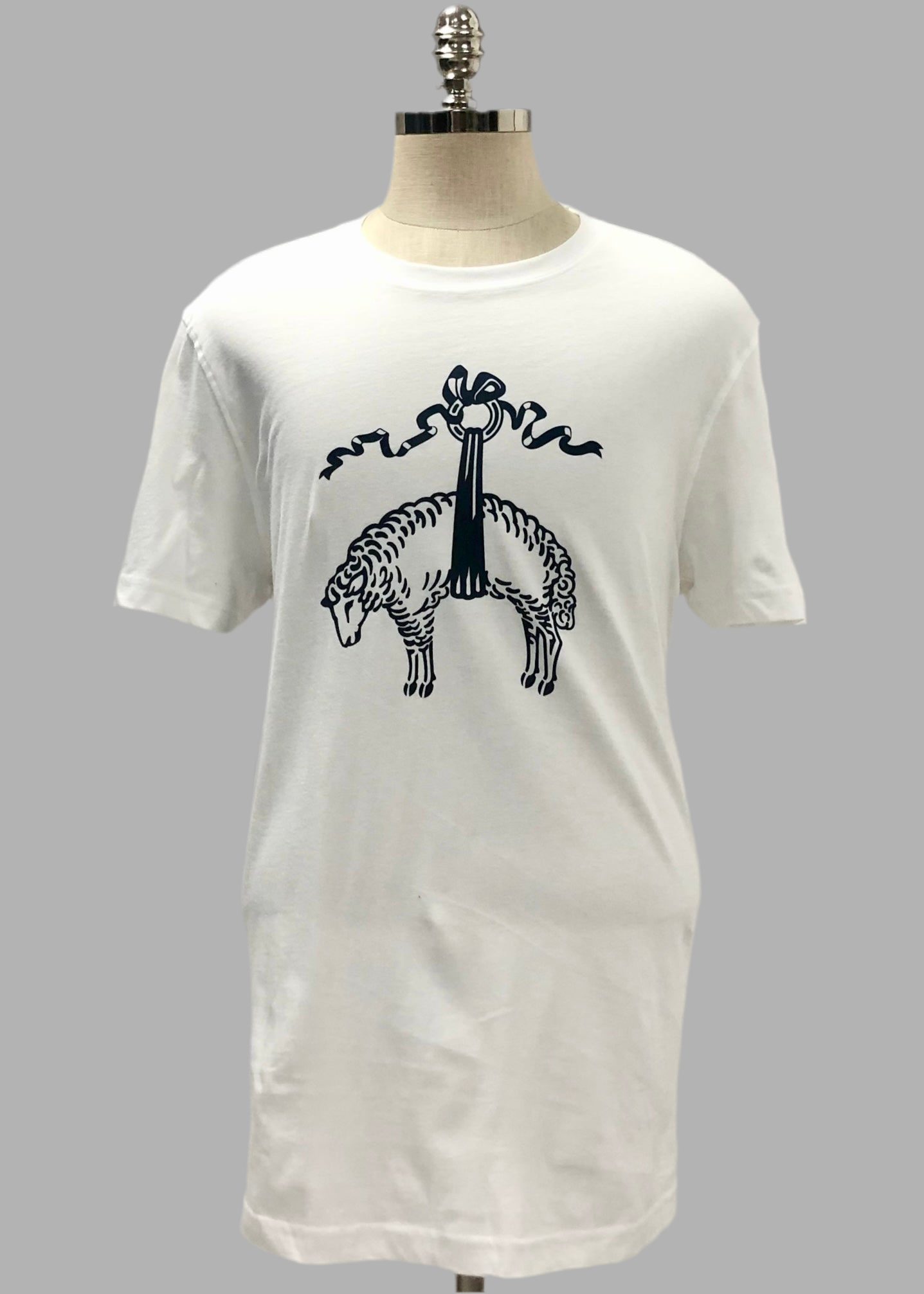 Camiseta cuello redondo Brooks Brothers 🐑 color blanco y logo en azul navy Talla L