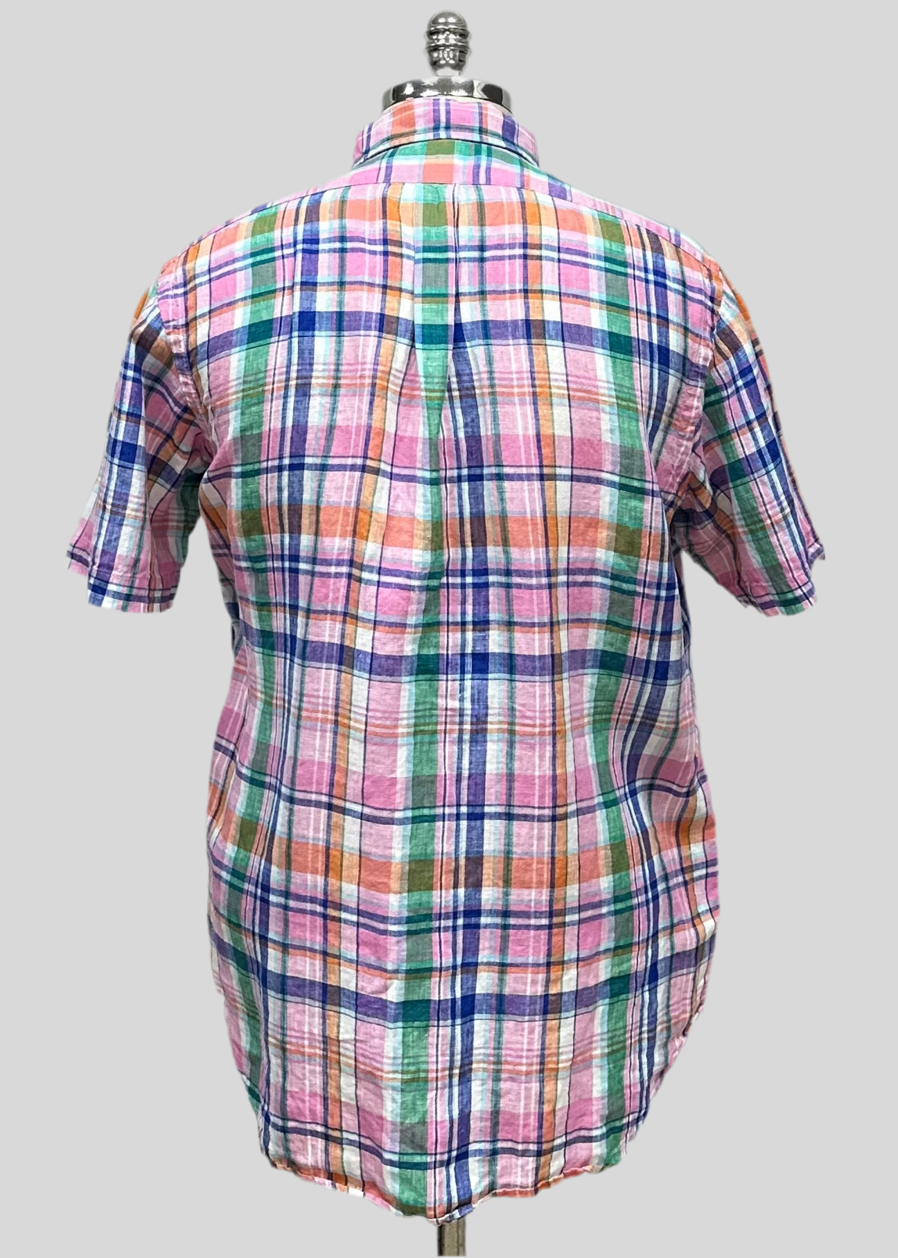 Camisa Polo Ralph Lauren 🏇🏼 de lino con cuadros multicolor Talla XL Entalle Regular