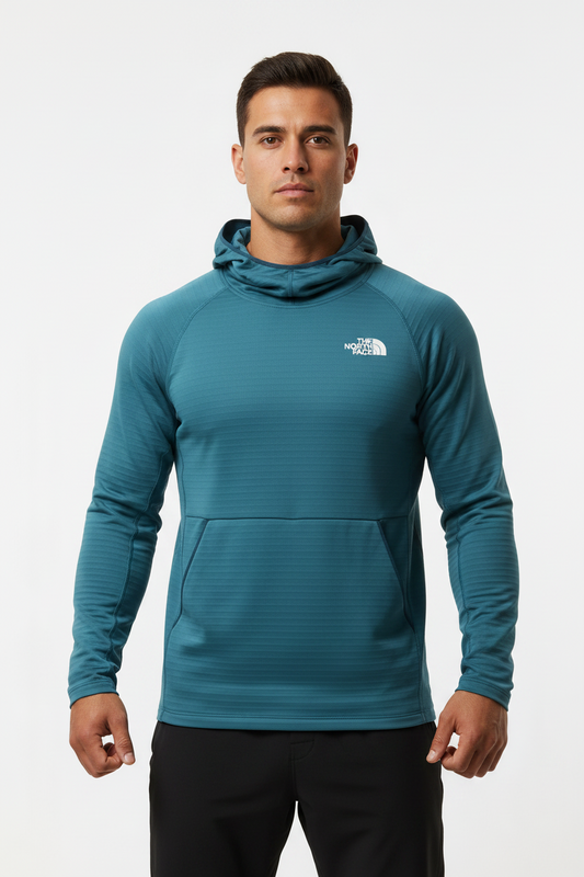 Sudadera Hoodie The North Face ⛰️ color verde esmeralda y logo blanco Talla S