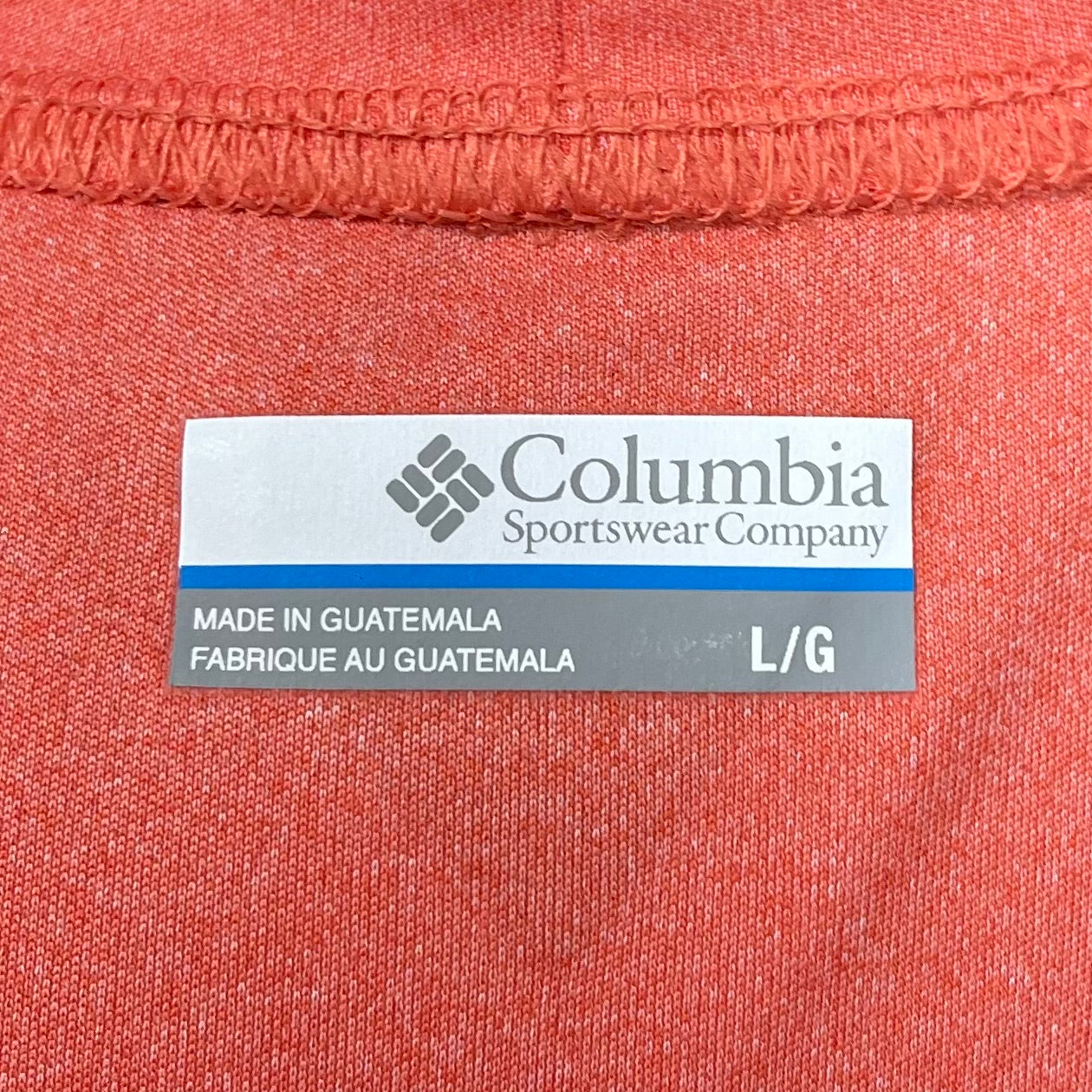 Camiseta cuello redondo Columbia 🔷 color salmón intenso manga larga Talla L