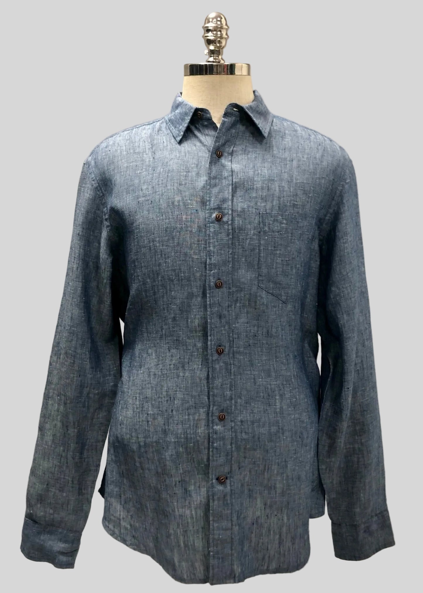 Camisa de botones Nautica ⚓️ De Lino en color azul grisáceo Talla L Entalle Regular