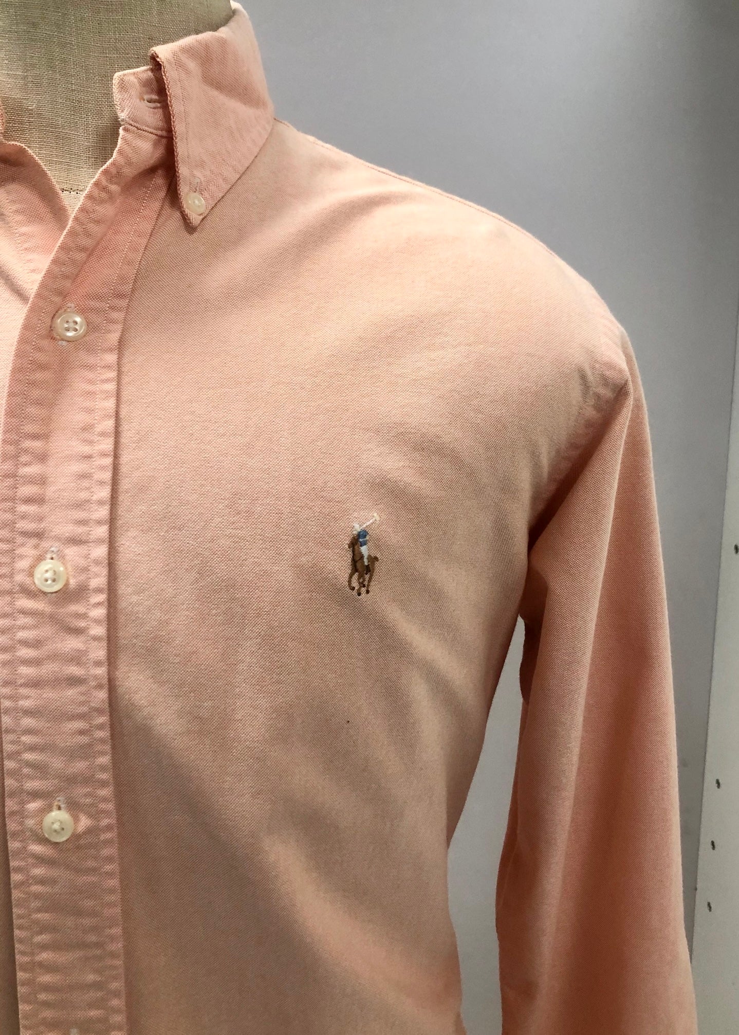 Camisa de botones Polo Ralph Lauren 🏇🏼 Oxford en color naranja claro Talla L Entalle Regular