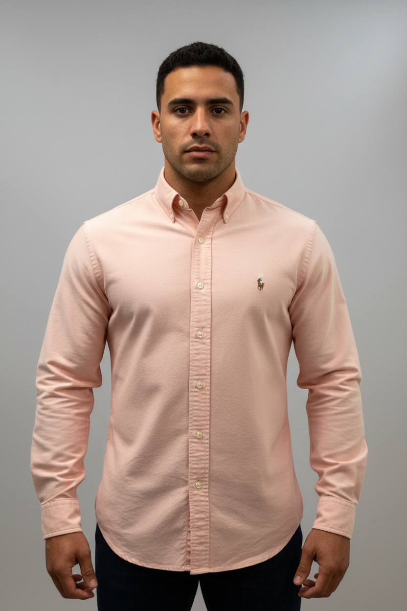Camisa de botones Polo Ralph Lauren 🏇🏼 Oxford en color naranja claro Talla L Entalle Regular