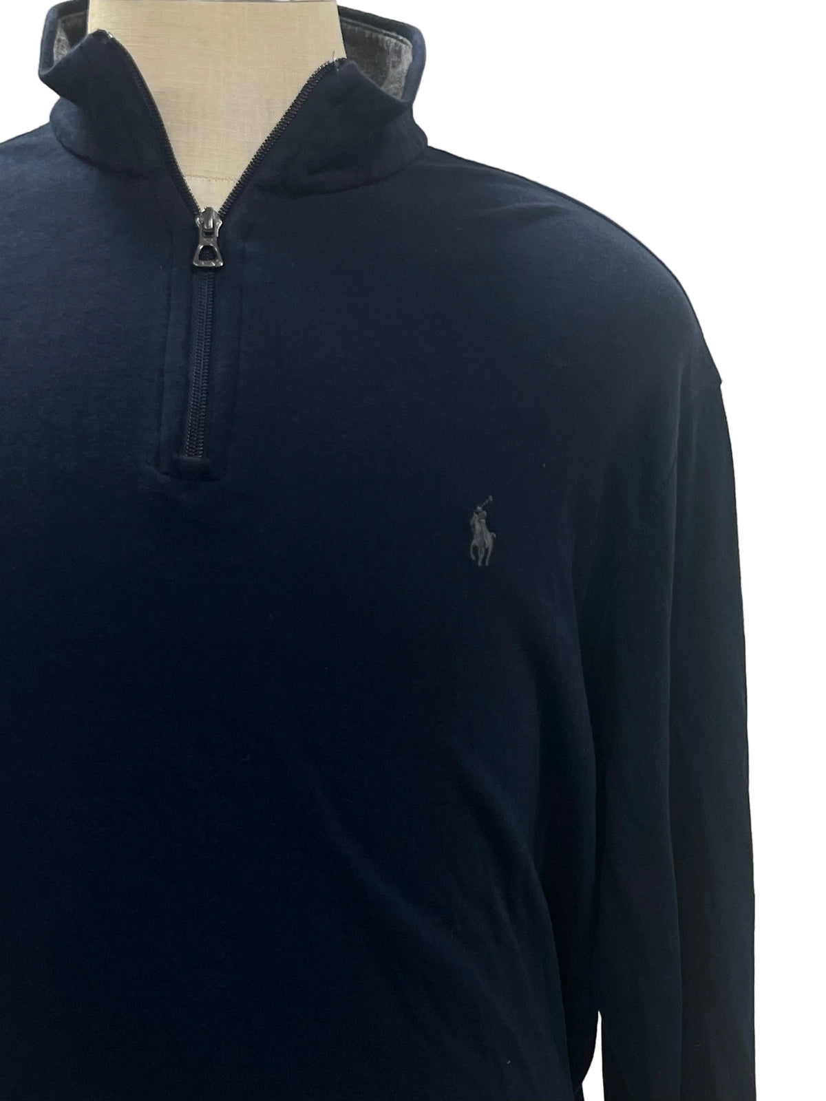 Sueter Jersey de botones Polo Ralph Lauren 🏇🏼 color azul navy con logo gris Talla XL